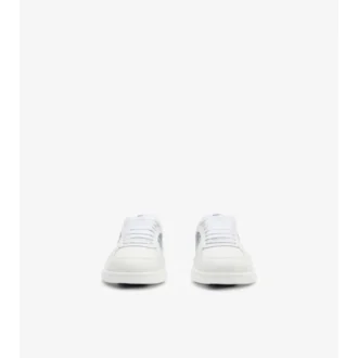 Sneakers in pelle e tessuto a quadri 