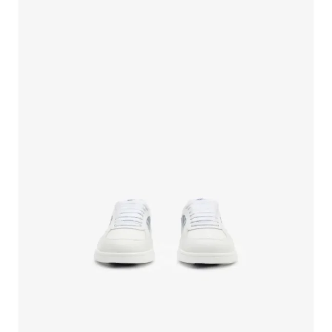 Sneakers in pelle e tessuto a quadri 