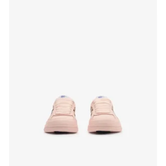 Sneakers in pelle e tessuto a quadri 