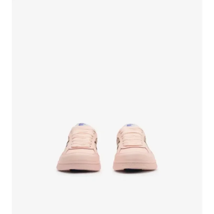 Sneakers in pelle e tessuto a quadri 