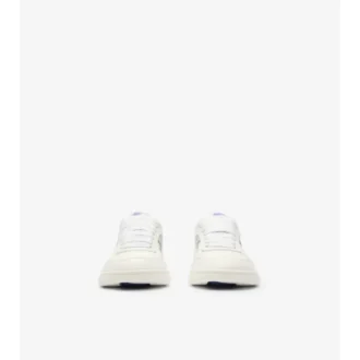 Sneakers in pelle e tessuto a quadri 