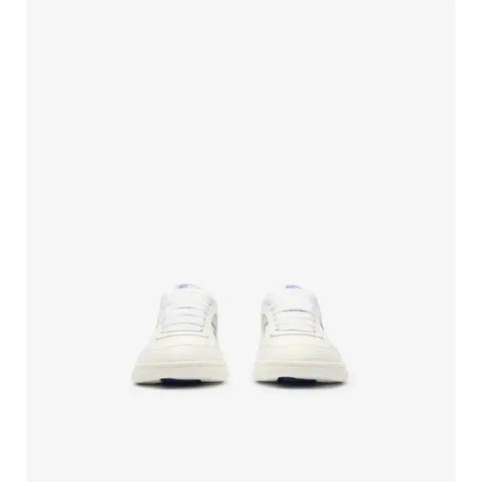 Sneakers in pelle e tessuto a quadri 
