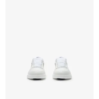 Sneakers in pelle e tessuto a quadri 