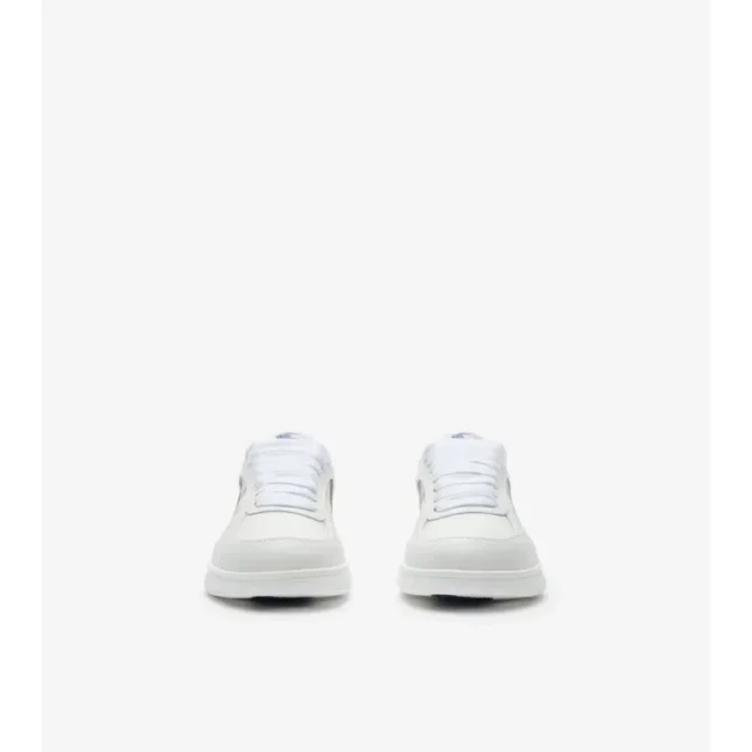 Sneakers in pelle e tessuto a quadri 