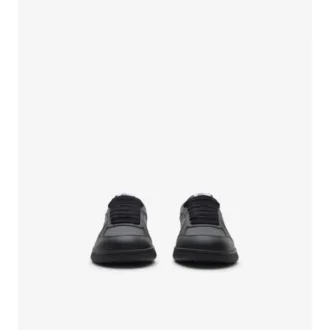 Sneakers in pelle e tessuto a quadri 