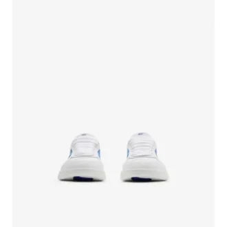 Sneakers in pelle e tessuto a quadri 