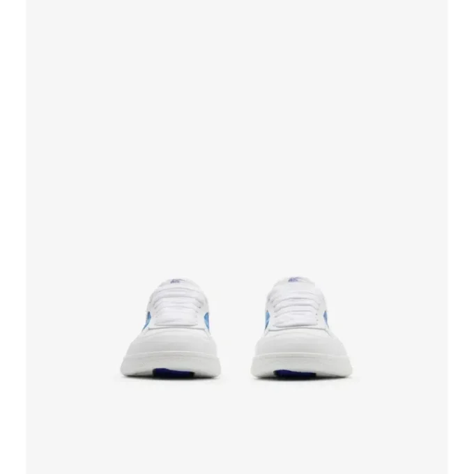 Sneakers in pelle e tessuto a quadri 