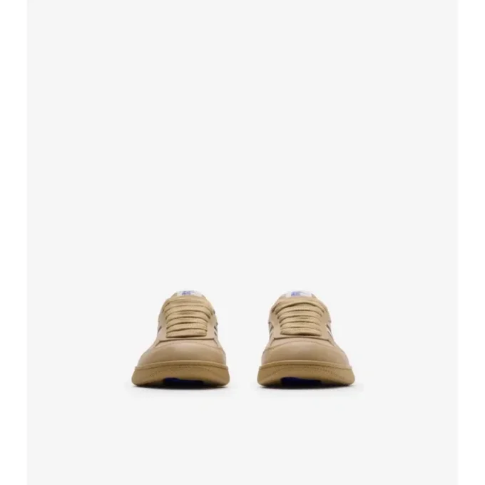 Sneakers in pelle e tessuto a quadri 