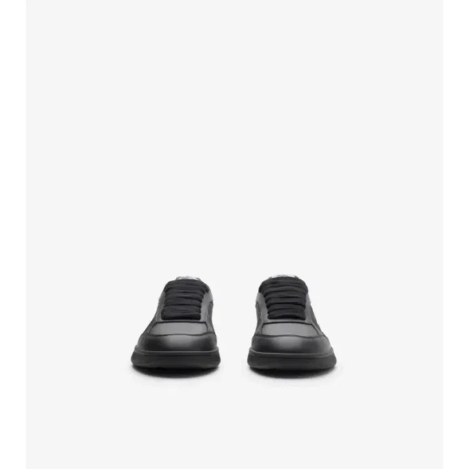 Sneakers in pelle e tessuto a quadri 