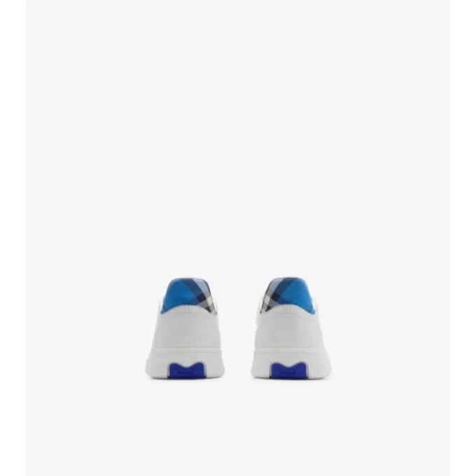 Sneakers in pelle e tessuto a quadri 