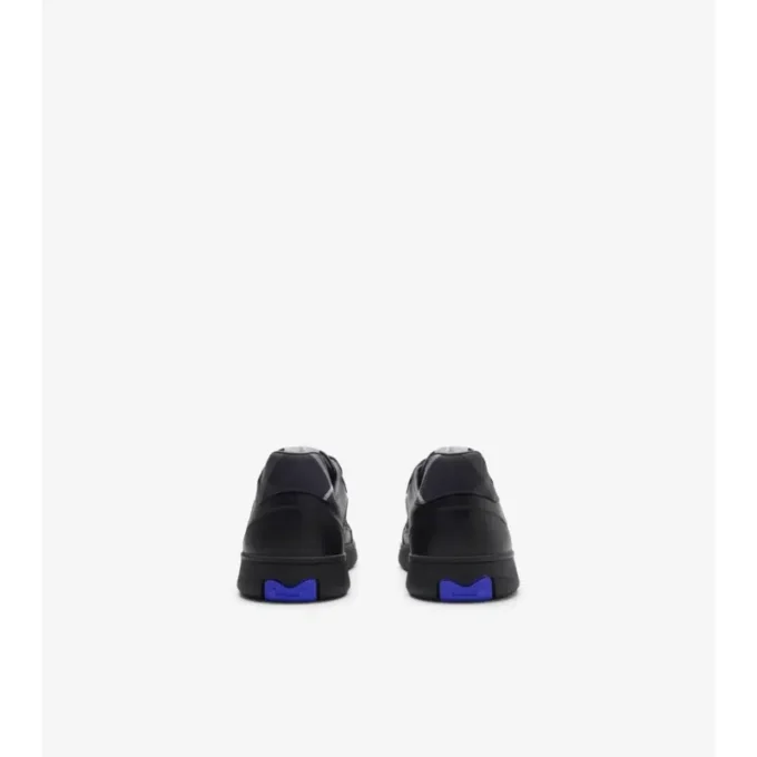 Sneakers in pelle e tessuto a quadri 