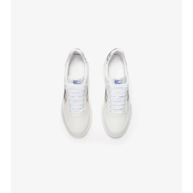 Sneakers in pelle e tessuto a quadri 