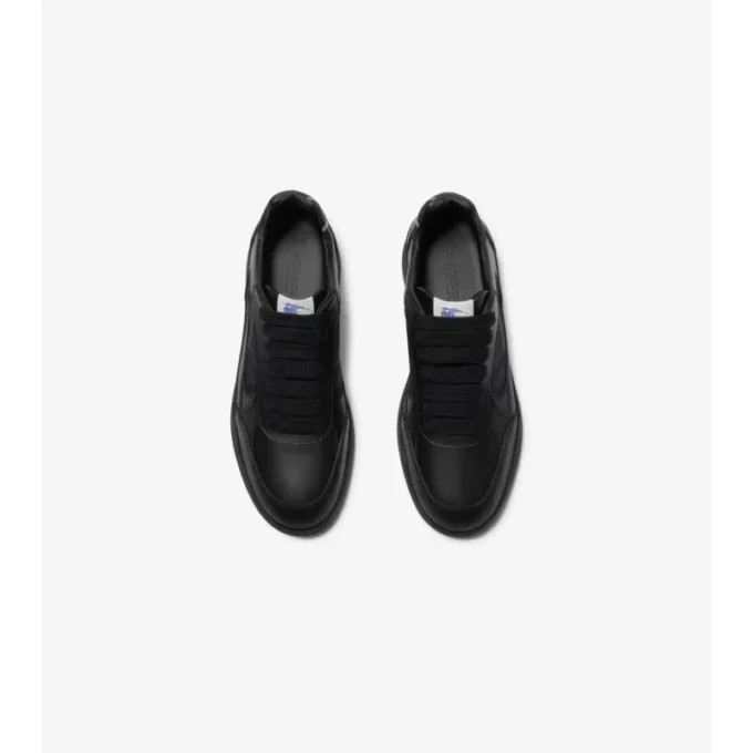 Sneakers in pelle e tessuto a quadri 