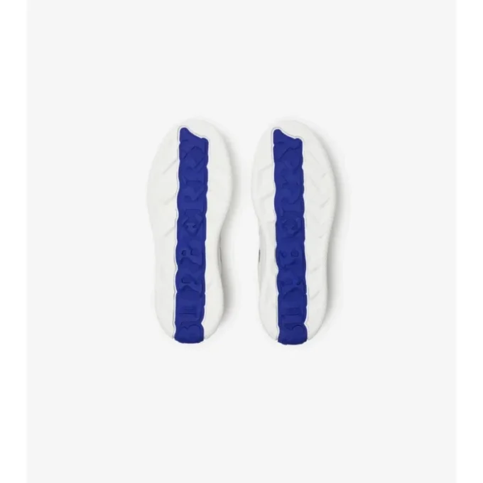 Sneakers in pelle e tessuto a quadri 