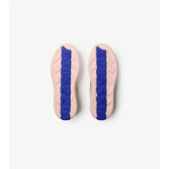 Sneakers in pelle e tessuto a quadri 