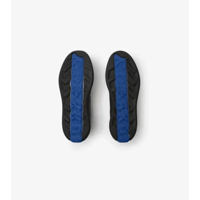 Sneakers in pelle e tessuto a quadri 