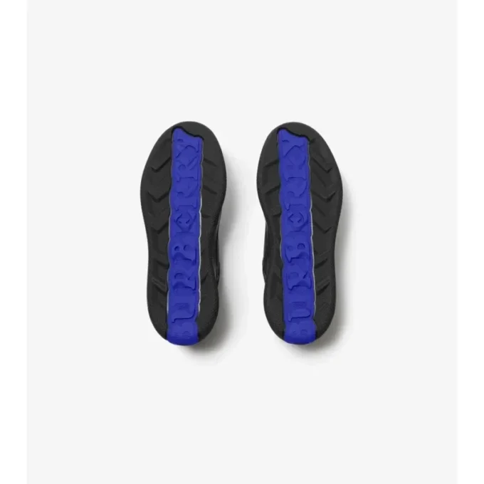 Sneakers in pelle e tessuto a quadri 
