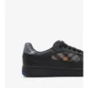 Sneakers in pelle e tessuto a quadri 