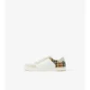 Sneakers in pelle, pelle scamosciata e motivo a quadri