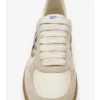 Sneakers in pelle, pelle scamosciata e tessuto a quadri