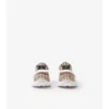 Sneakers in tessuto a quadri, pelle scamosciata e pelle