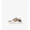 Sneakers in tessuto a quadri, pelle scamosciata e pelle