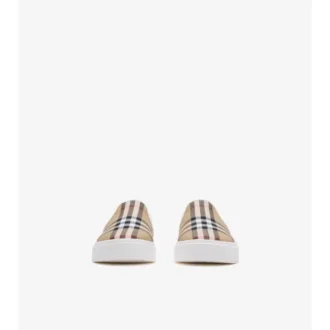 Sneakers slip-on in cotone a quadri