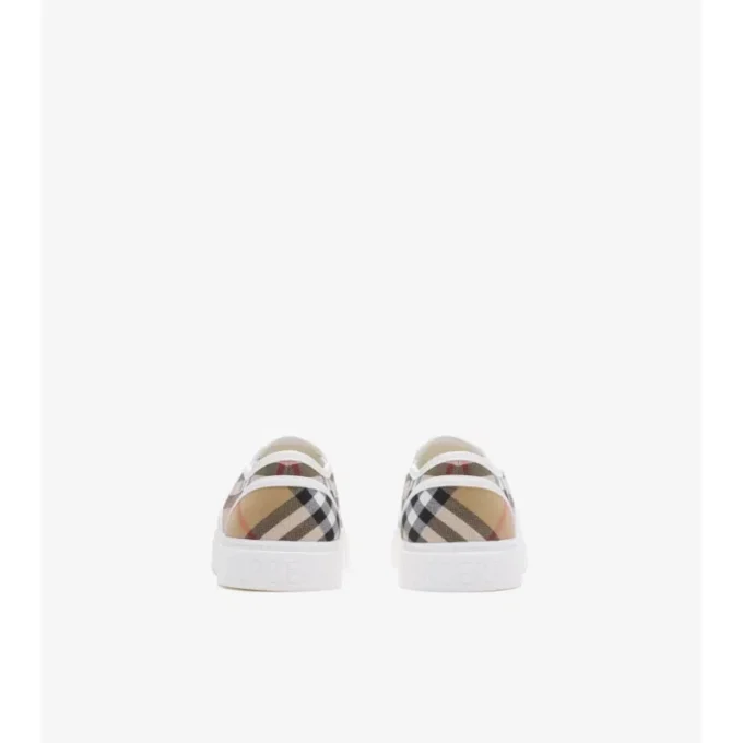 Sneakers slip-on in cotone a quadri