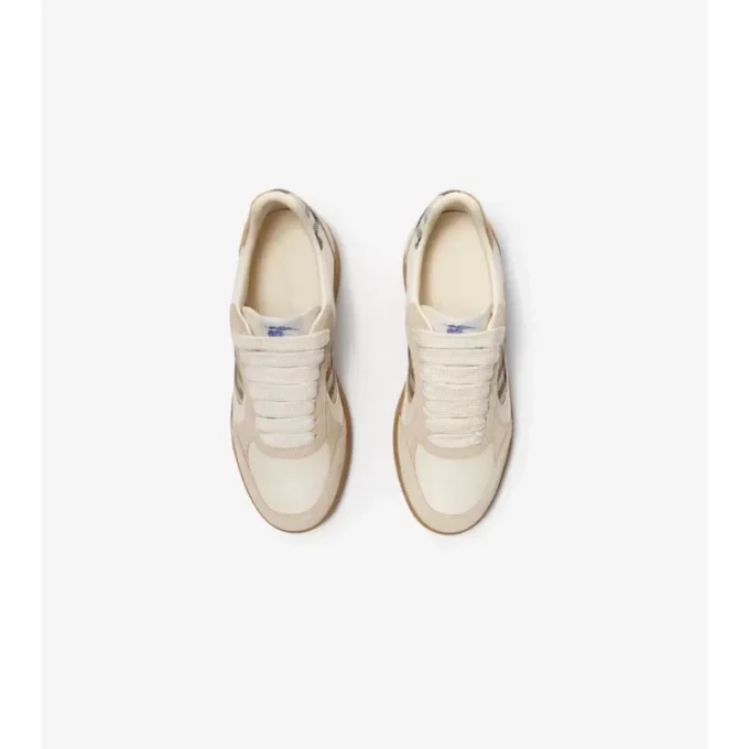 Sneakers Terrace in pelle, pelle scamosciata e motivo a quadri
