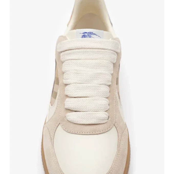 Sneakers Terrace in pelle, pelle scamosciata e motivo a quadri