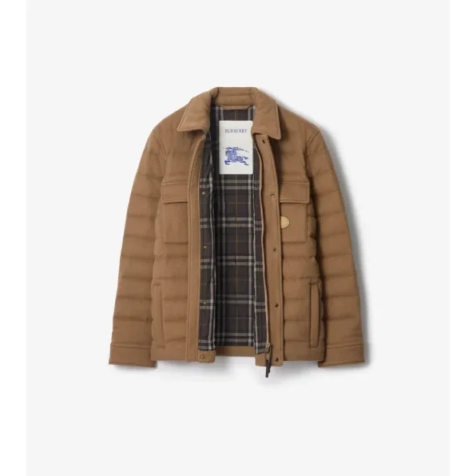 Sovracamicia imbottita in cashmere