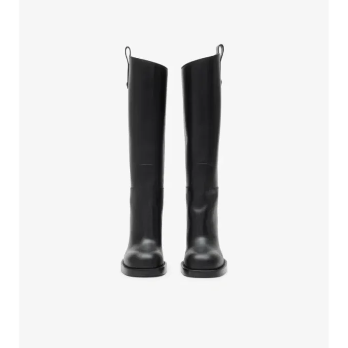 Stivali Cavalier con tacco in pelle