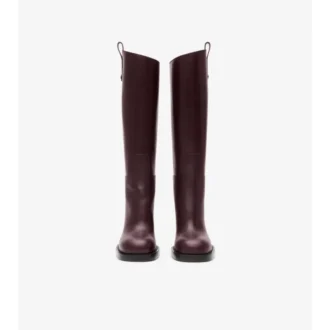 Stivali Cavalier con tacco in pelle