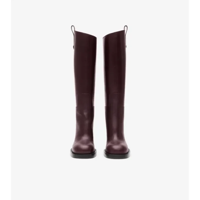 Stivali Cavalier con tacco in pelle