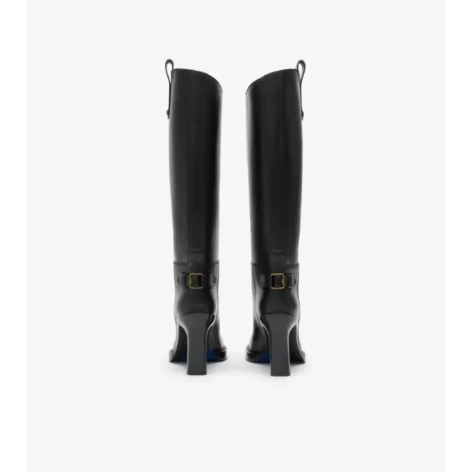 Stivali Cavalier con tacco in pelle