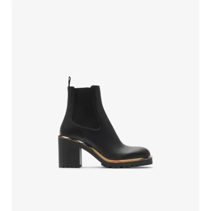 Stivali Chelsea con tacco Gravel in pelle 