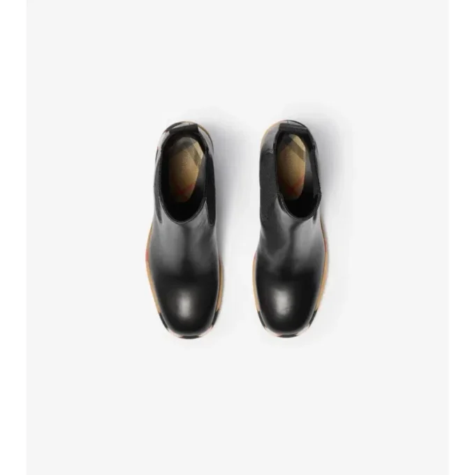 Stivali Chelsea con tacco Gravel in pelle 