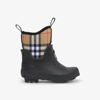 Stivali da pioggia in neoprene e gomma con motivo Vintage Check