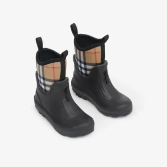 Stivali da pioggia in neoprene e gomma con motivo Vintage Check