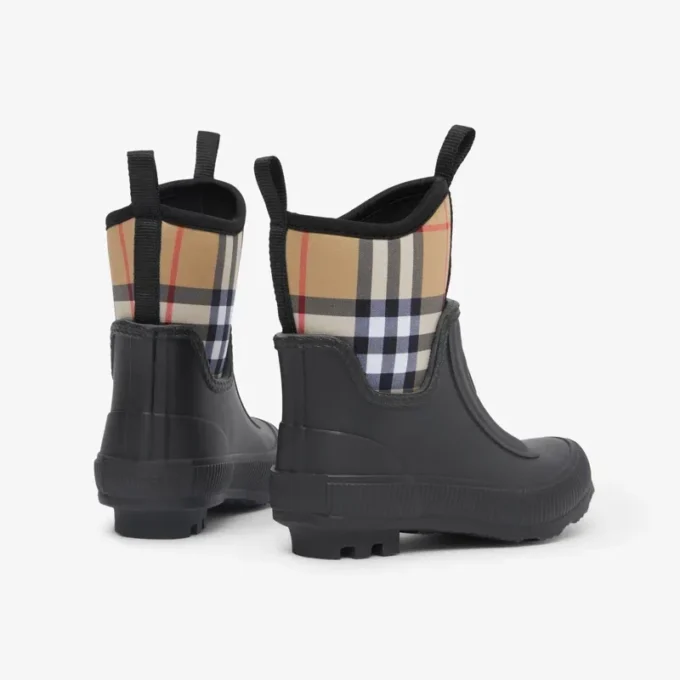Stivali da pioggia in neoprene e gomma con motivo Vintage Check