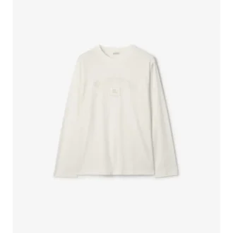 T-shirt a maniche lunghe in cotone con logo gotico