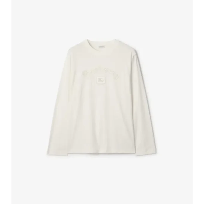 T-shirt a maniche lunghe in cotone con logo gotico