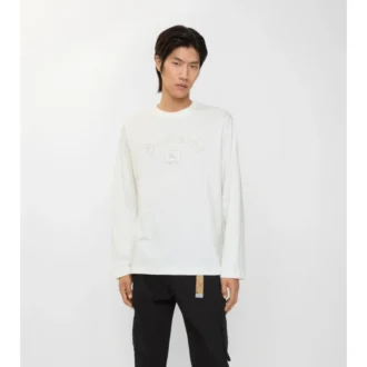 T-shirt a maniche lunghe in cotone con logo gotico