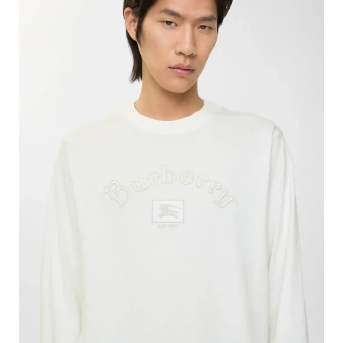 T-shirt a maniche lunghe in cotone con logo gotico