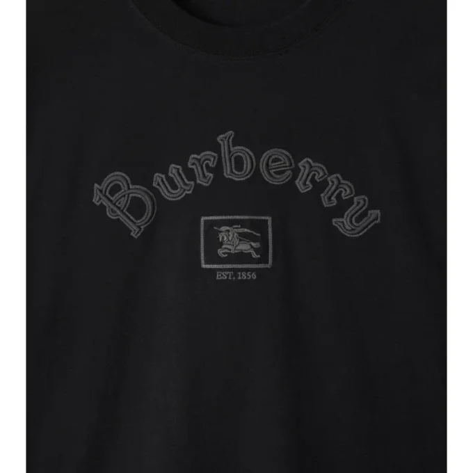 T-shirt a maniche lunghe in cotone con logo gotico