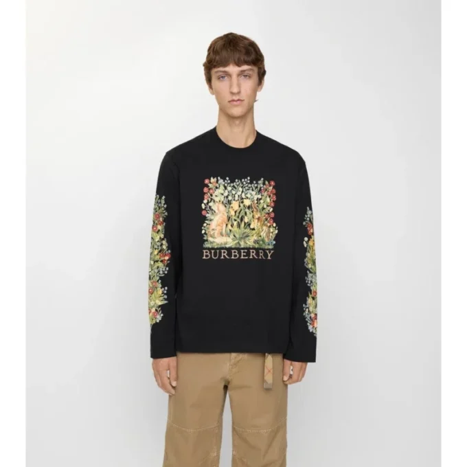 T-shirt a maniche lunghe in cotone Forest