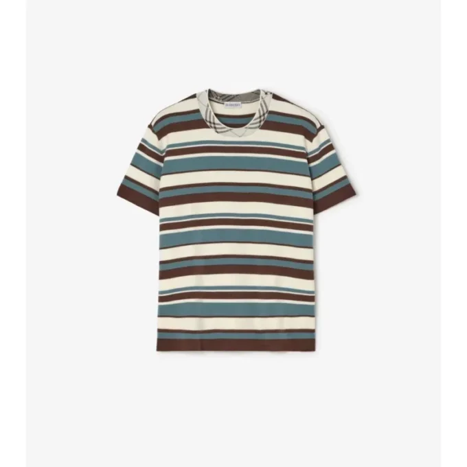 T-shirt a righe in misto lana