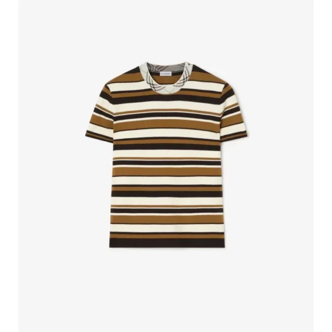 T-shirt a righe in misto lana