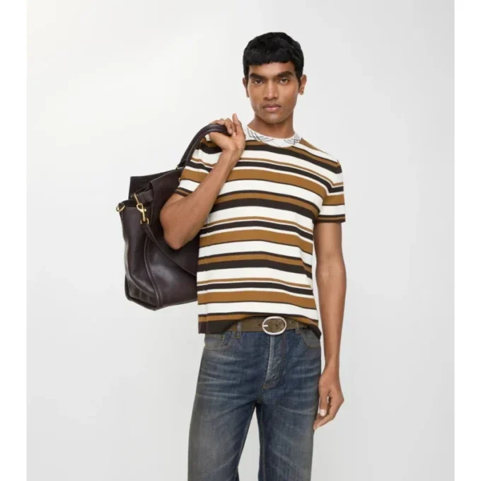 T-shirt a righe in misto lana