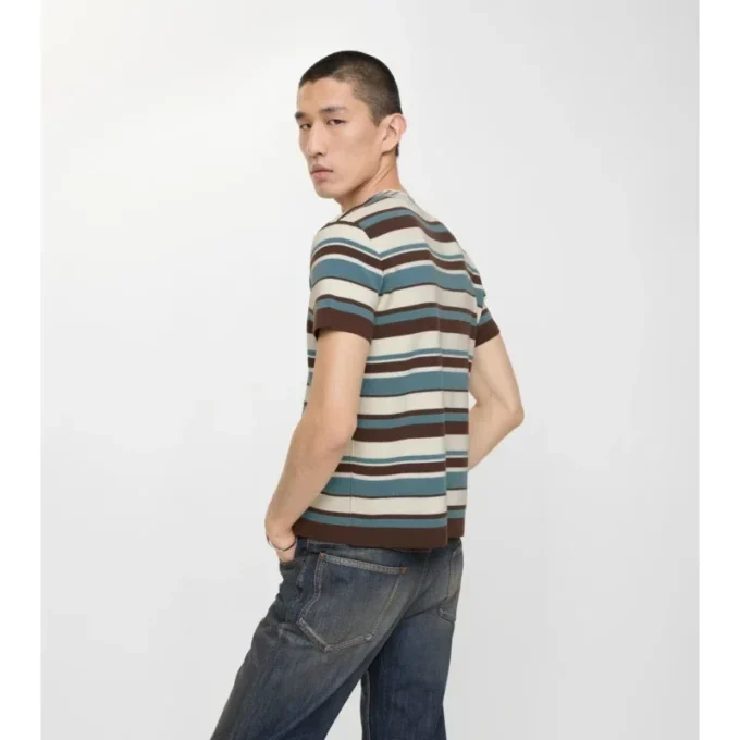 T-shirt a righe in misto lana